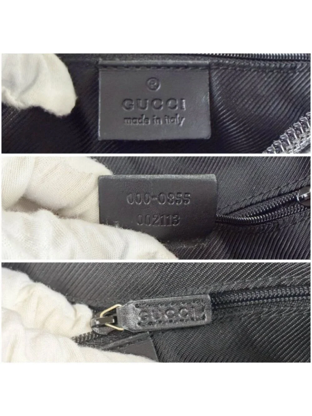 Gucci GG Canvas Tote Leather Black Shoulder Handbag